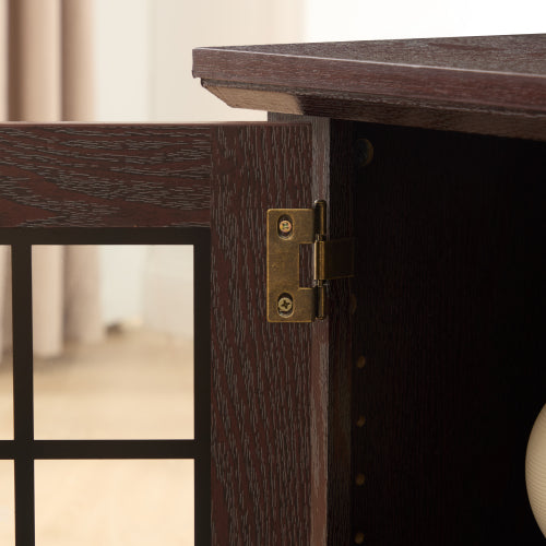 Modern 65 Inch TV Stand with Faux Stone Cabinet Cherry Media Console