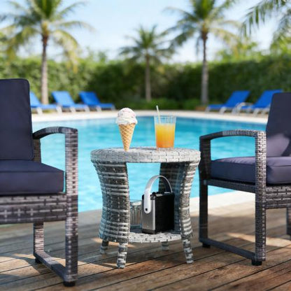 Side Table,Wicker Outdoor Coffee Table