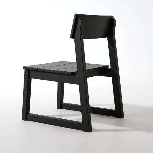 2-Pack Black HDPE outdoor & garden backres Modernist Designt chairs