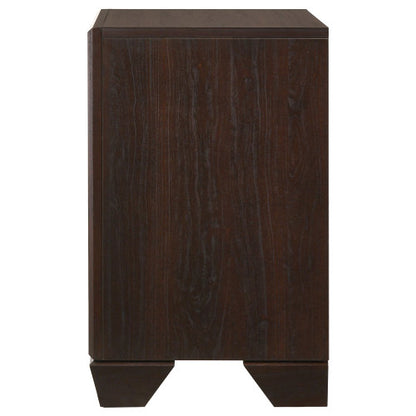 Dark Cocoa 2-Drawer Wooden Nightstand