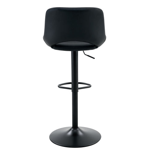Modern Swivel Adjustable Bar Stools Set - 2 Pack, Black PU Material, with Footrest, Holds Up to 250 lbs, Suitable for Home Bars and Kitchen Islands .