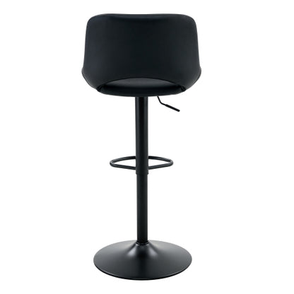 Modern Swivel Adjustable Bar Stools Set - 2 Pack, Black PU Material, with Footrest, Holds Up to 250 lbs, Suitable for Home Bars and Kitchen Islands .