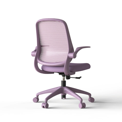 Ergonomic Color Office Chair 300lb (About 149.7kg), Home Office, Mesh Back, Integrated Molded Foam, Comfortable Sitting, Flipping Armrest, Fireproof, Rotating, Lifting Multifunctional Chair (Purple)