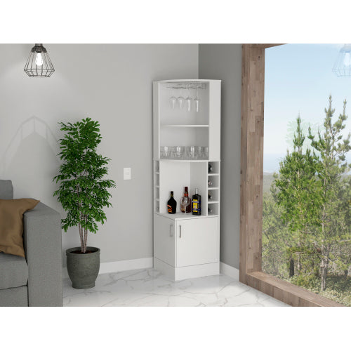 Corner Bar Cabinet - White