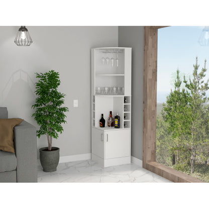 Corner Bar Cabinet - White