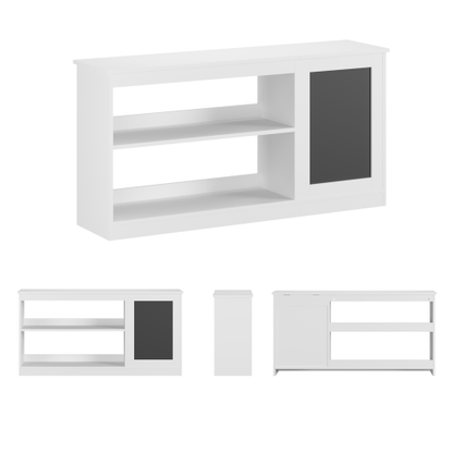 3-in-1 Kids Bookshelf and Toy Storage Cabinet with Chalkboard
