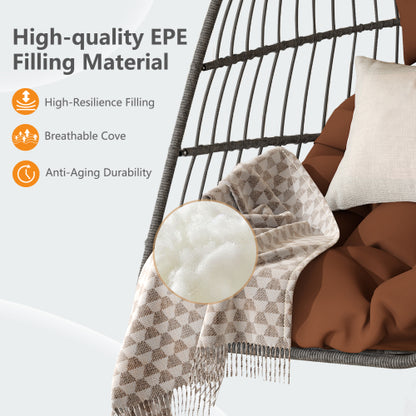 Outdoor garden rattan egg swing chair hanging chair PE hanging chair brown