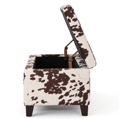 39 inch Velvet Storage Ottoman with Hinged Lid, Contemporary Design