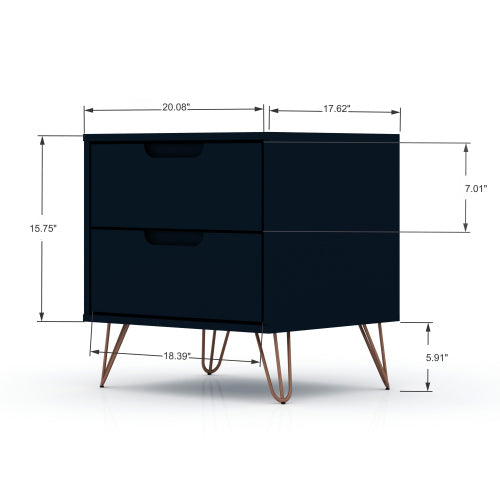 Midnight Blue Mid-Century Modern Nightstand