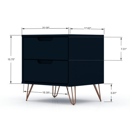 Midnight Blue Mid-Century Modern Nightstand