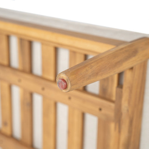 Terassi Outdoor Acacia Wood Lounge Set with Chair, Ottoman