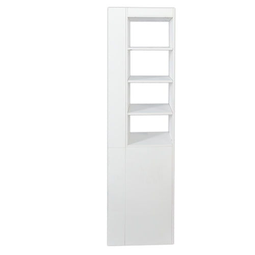 70.87''H Modern Tall Wooden Storage Cabinet 4-Tier Shelves & Side Drawers Home Bookcase