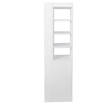 70.87''H Modern Tall Wooden Storage Cabinet 4-Tier Shelves & Side Drawers Home Bookcase