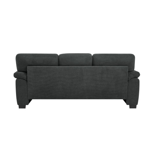 Dark Gray 3-Seater Textured Fabric Minimalist Living Room Sofa