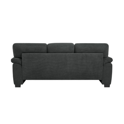 Dark Gray 3-Seater Textured Fabric Minimalist Living Room Sofa