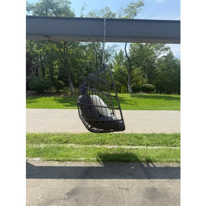 Outdoor garden rattan egg swing chair hanging chair PE hanging chair gray