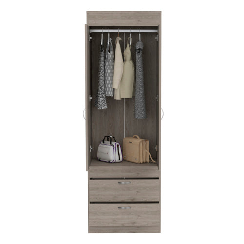2-Door Armoire Light Gray