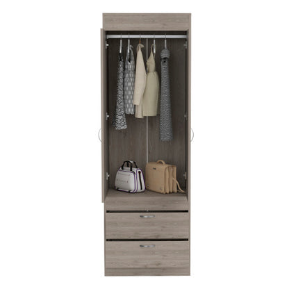 2-Door Armoire Light Gray