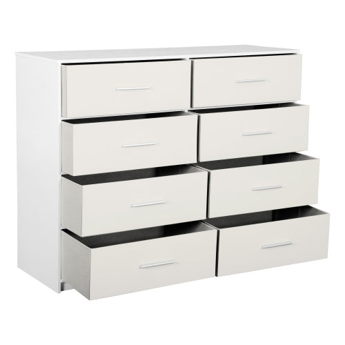 8-Drawer Dresser with Large Fabric Drawers, White
