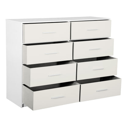 8-Drawer Dresser with Large Fabric Drawers, White