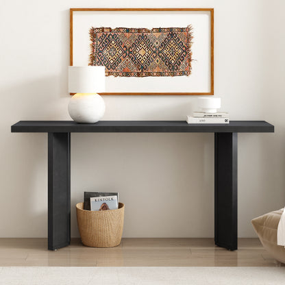 Modern Minimalist Console Table, MDF with Pine Veneer & Geometric Legs, Multi-Purpose Accent Table for Home