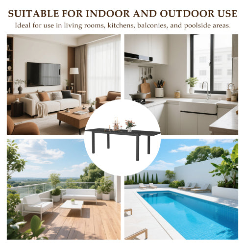 97.2"L Extendable Aluminum Outdoor Dining Table