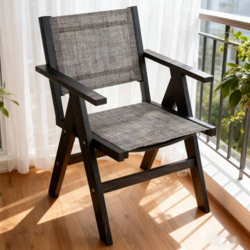 Lounge chair CHARCOAL GREY color, suitable for all seasons: Outdoor lounge chair, made of sturdy HIPS material, equipped with 304 stainless steel accessories.