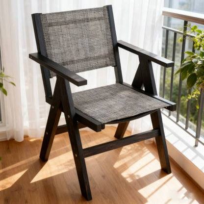 Lounge chair CHARCOAL GREY color, suitable for all seasons: Outdoor lounge chair, made of sturdy HIPS material, equipped with 304 stainless steel accessories.