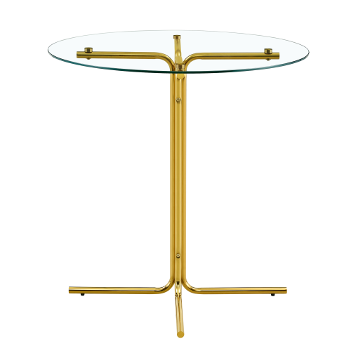 2-person glass bar table combination, 3-piece modern kitchen bar table set including 2 cotton and linen soft cushioned bar chairs, suitable for glass bar table combination in kitchen and dining rooms