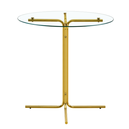 2-person glass bar table combination, 3-piece modern kitchen bar table set including 2 cotton and linen soft cushioned bar chairs, suitable for glass bar table combination in kitchen and dining rooms