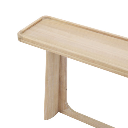 Farmhouse Console Table with Tray Top Design, Solid Wood Frame for Entryway, Living Room or Sofa Back, Natural