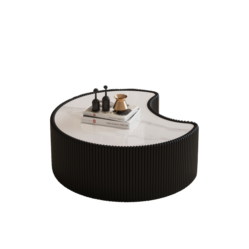 Irregular Sintered Stone Coffee Table, Grey