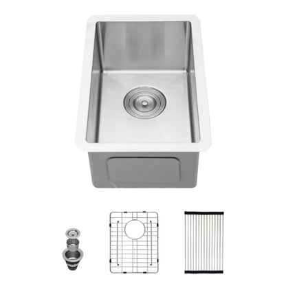 10 Inch Undermount Sink - 10" x 18" x 8" Undermount Stainless Steel Kitchen Sink 16 Gauge 8 Inch Deep Single Bowl Kitchen Sink Basin