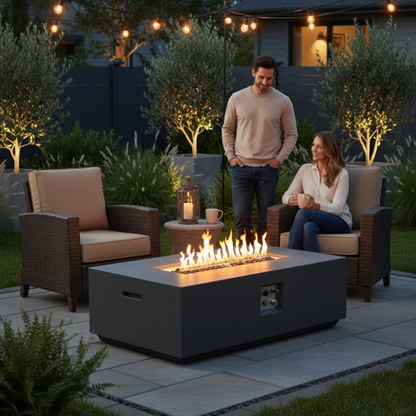 Concrete Propane/Natural Gas Fire Pit Table