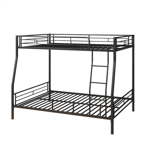 Heavy Duty Metal Bunk Bed Full Over Queen Bunk Bed Frame for Adults, Noise Free Frames, No Boxing Spring Needed