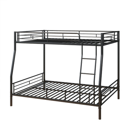 Heavy Duty Metal Bunk Bed Full Over Queen Bunk Bed Frame for Adults, Noise Free Frames, No Boxing Spring Needed