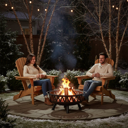 Outdoor Wooden Folding Chair Set of 2 with Pre-Assembled BackRest, Wood Patio Chair for Garden Backyard Porch Pool Deck Firepit