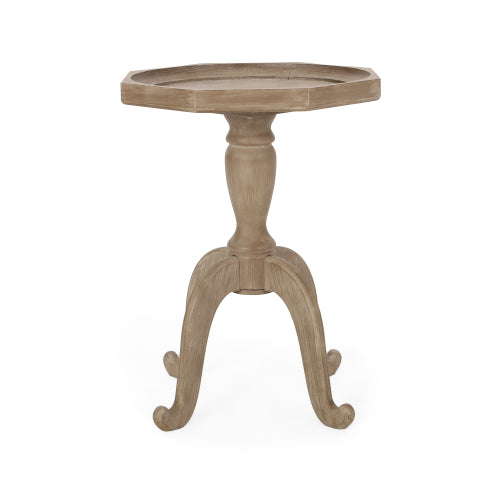 French Country Octagonal Accent Table, Distressed Faux Wood Spider Leg End Table, 18.25inch W¡Á18.25inch D¡Á25inch H