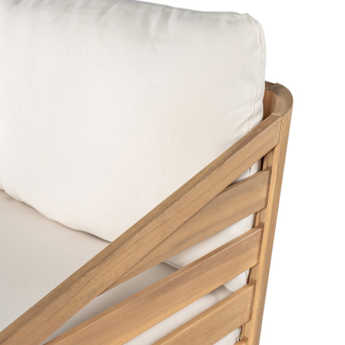 Royal Acacia Wood Loveseat and Coffee Table Set, Beige