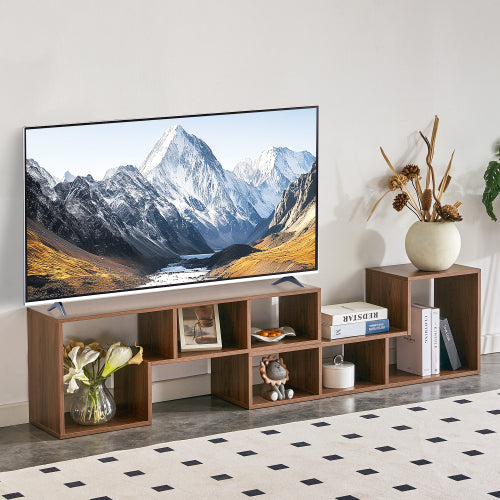 2-Piece L-Shaped Free Combination Cube TV Stand Adjustable Length 45-80 Inch TV Gaming Storage Shelf