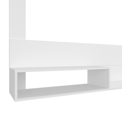 White Albuquerque Floating Wall-Mounted Entertainment Center Multi-Shelf TV Console for 55 Inch TV