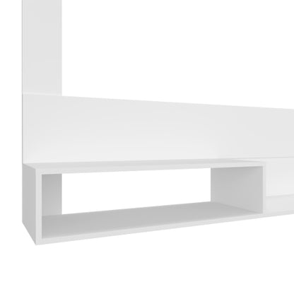 White Albuquerque Floating Wall-Mounted Entertainment Center Multi-Shelf TV Console for 55 Inch TV
