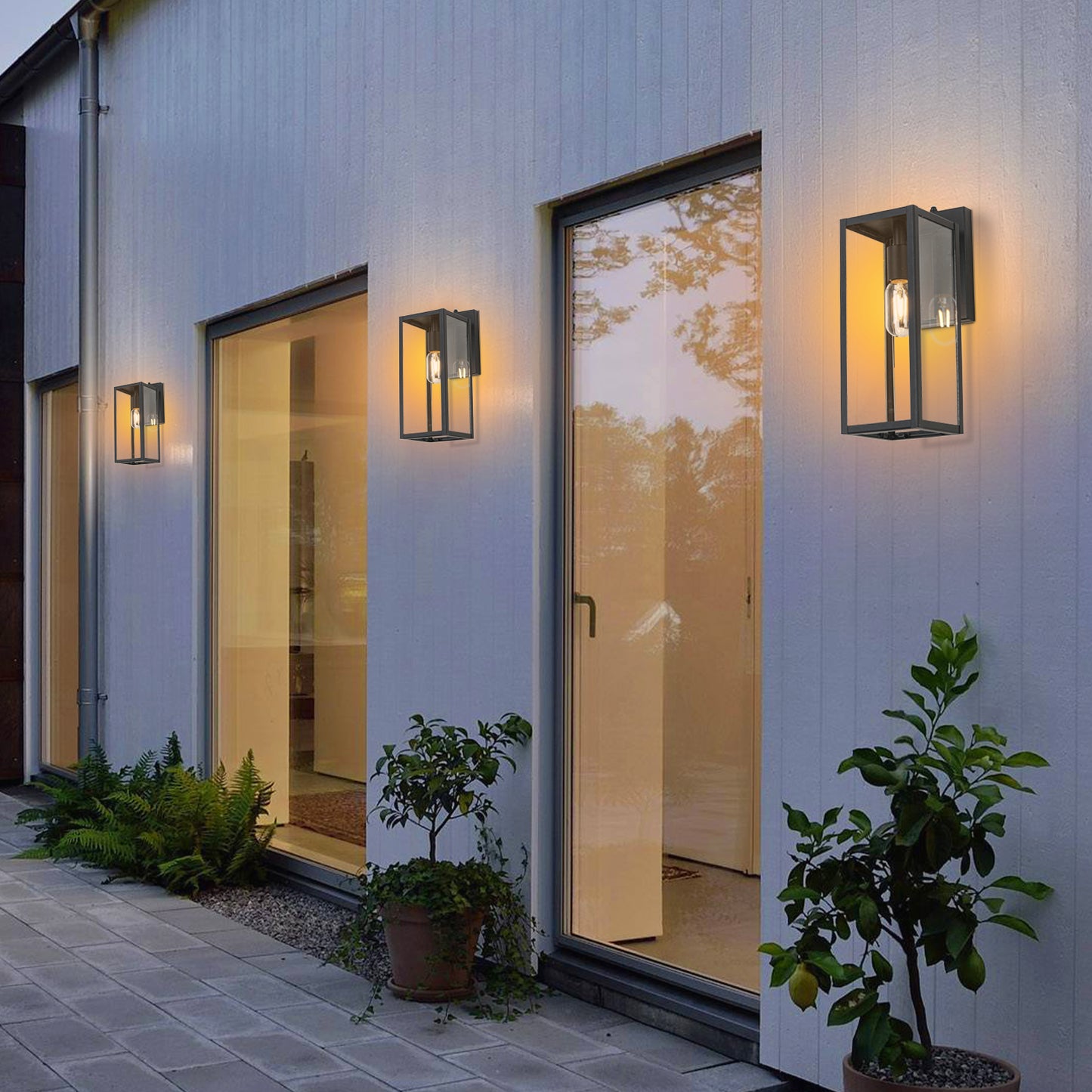 Dusk to Dawn Sensor Outdoor Wall Lantern Wall Sconce, Waterproof Outdoor Wall Lamps, Outdoor Wall Light, Matte Black