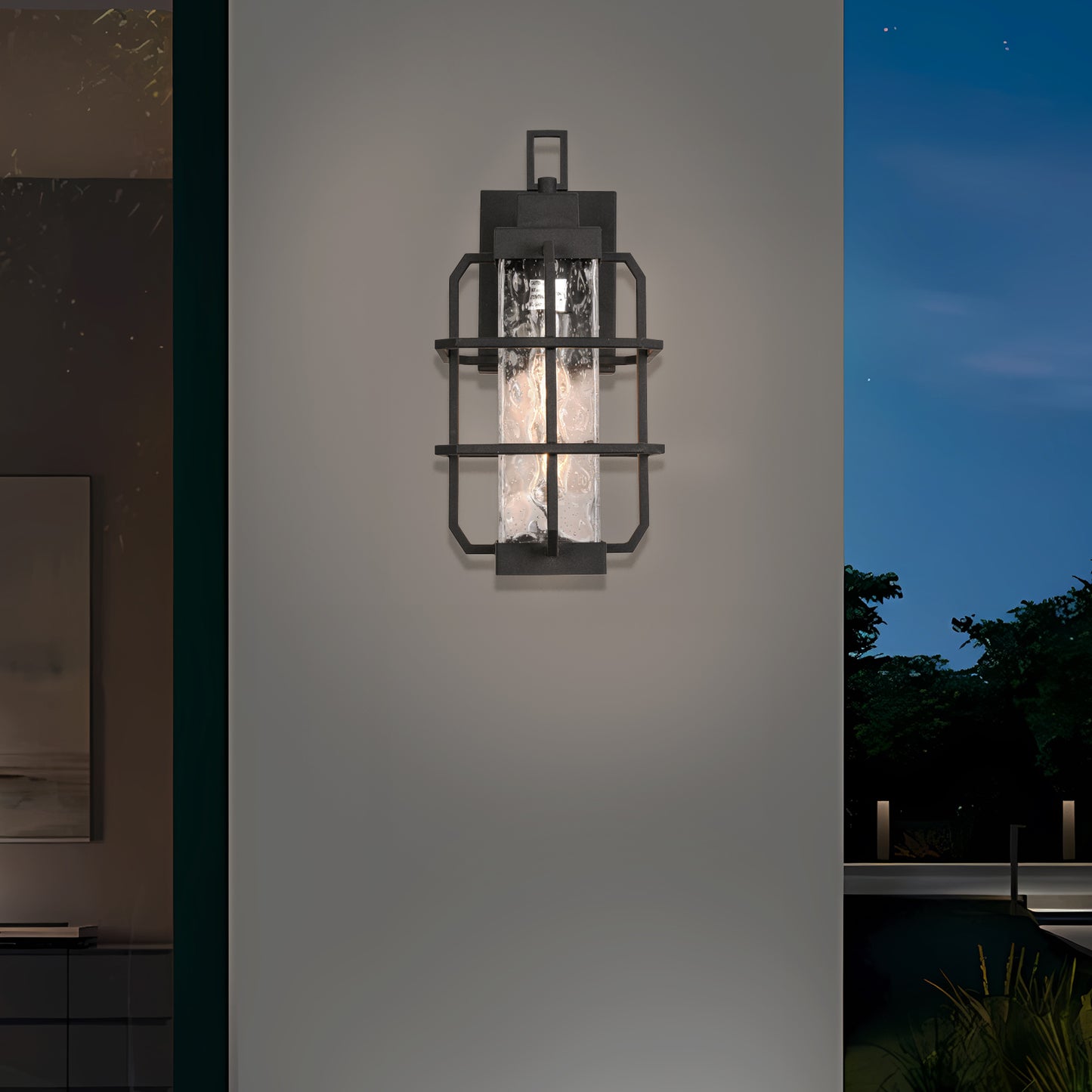 Outdoor Wall Light 1-Light 14.17-in H Matte Black Dusk to Dawn Led, Outdoor Wall Light
