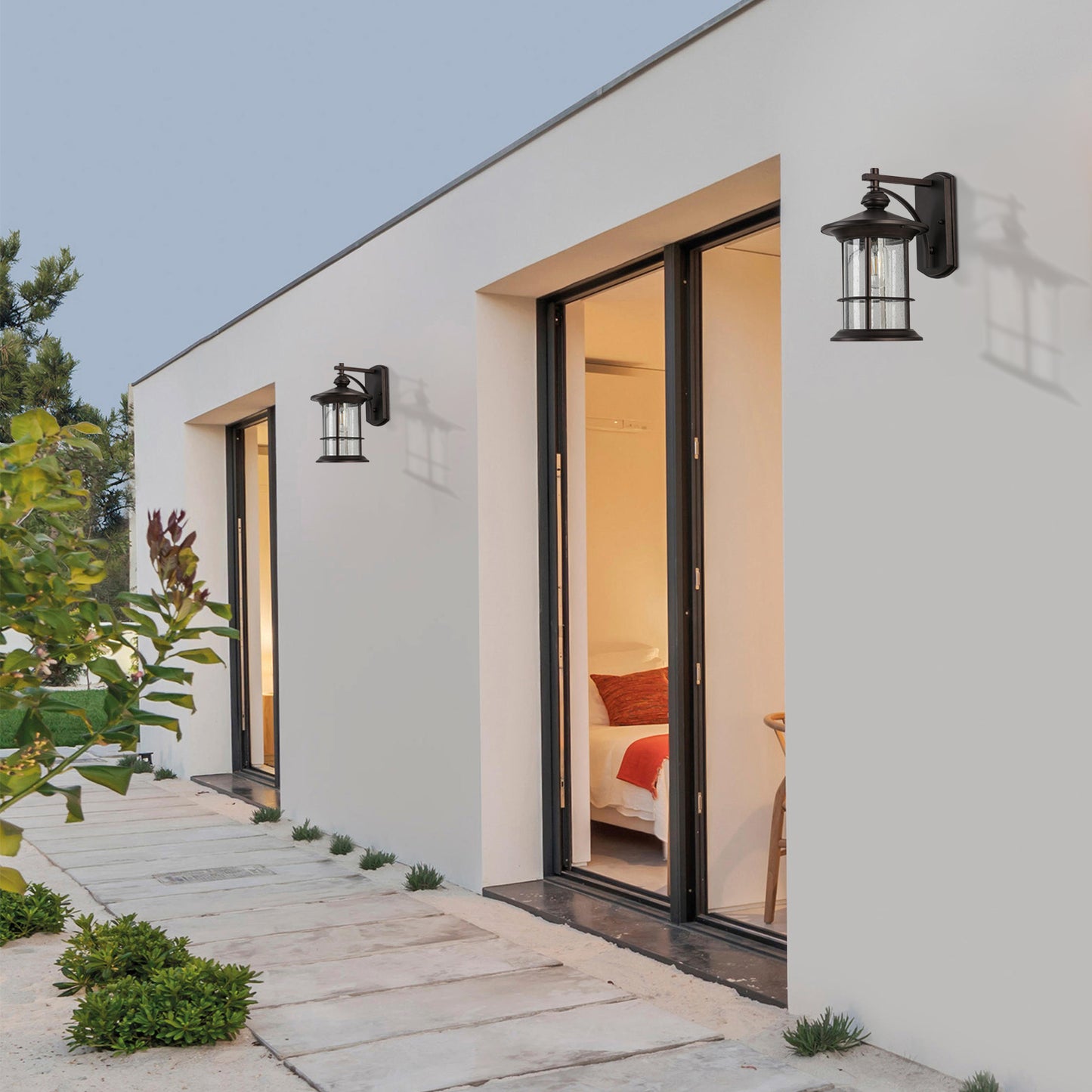 1-Light Black Outdoor Wall Sconce (1-Pack)