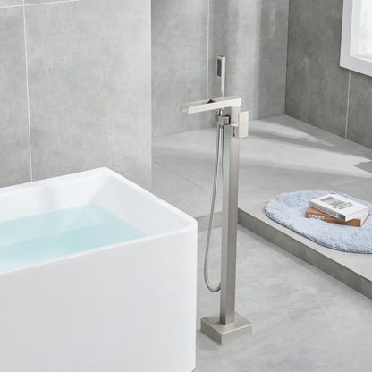 Single-Handle Free Standing Claw Foot Freestanding Tub Faucet with Handheld Shower in Chrome