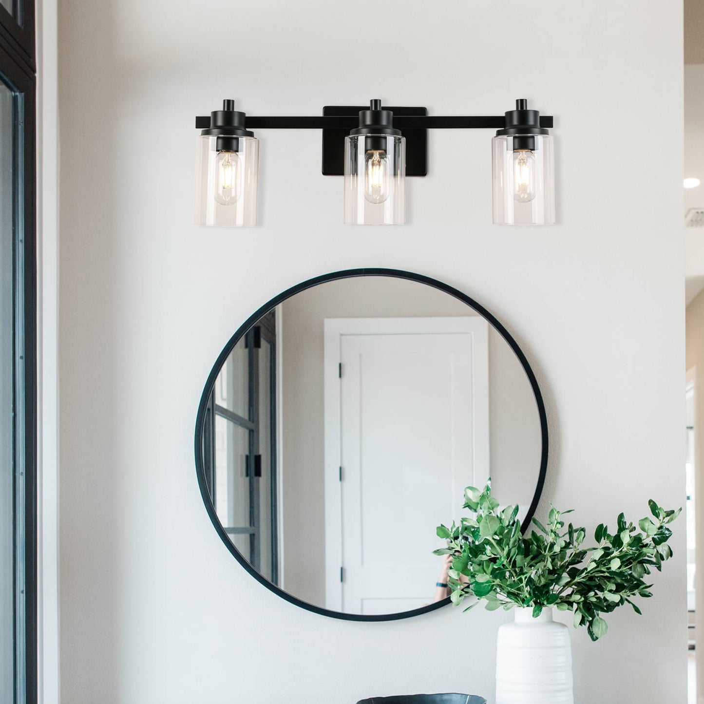 23-in 3-Light Black Led, Modern/Contemporary Vanity Light