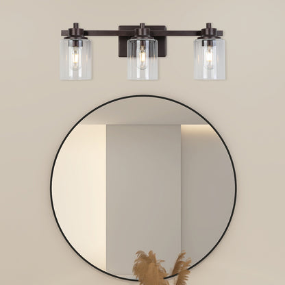 Vanity light 23-in 3-Light Oil-Rubbed Bronze Industrial Vanity Light