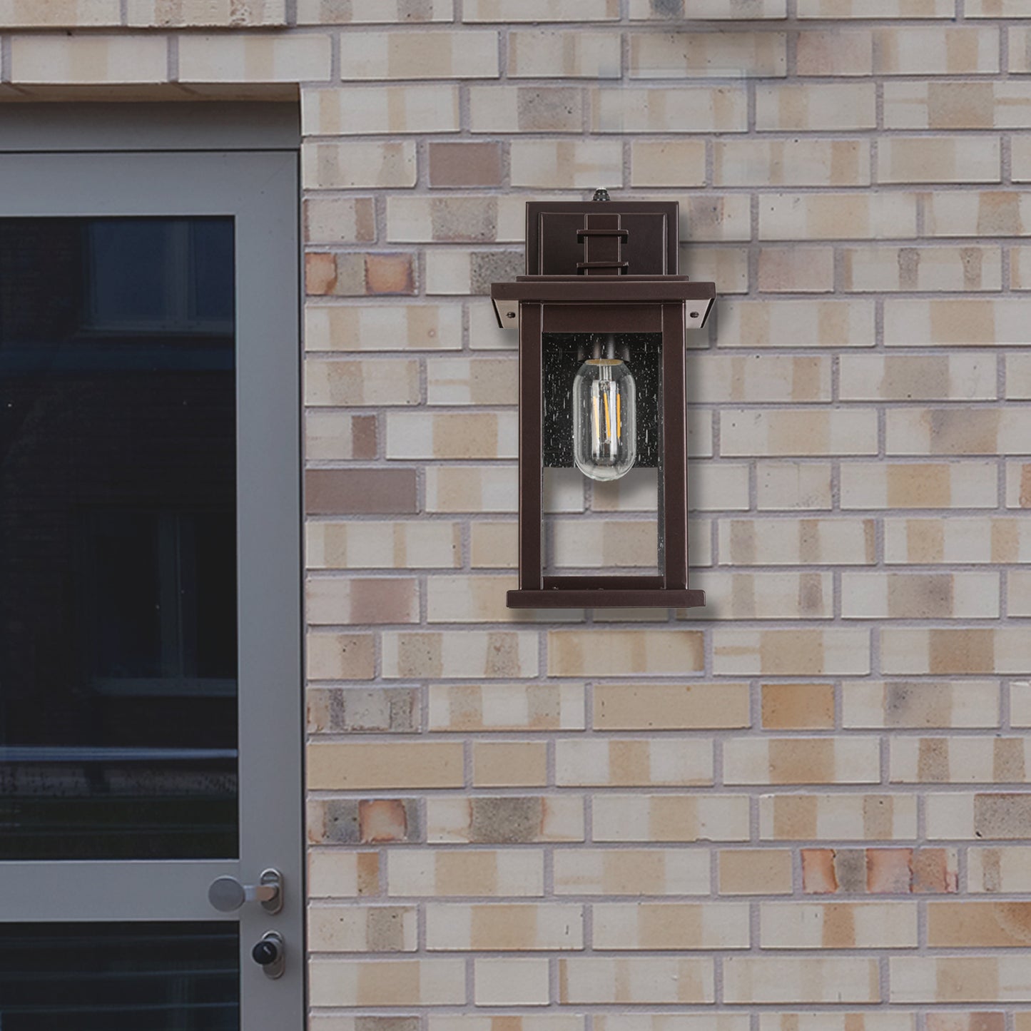 Oil Rubbed Bronze Lantern Hardwired Sconce Sensor Outdoor Sconce, Waterproof Outdoor Sconce,No Bulbs Included