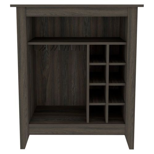 Bar Cabinet, One Open Shelf, Six Built-in Wine Rack, One Drawer -Espresso